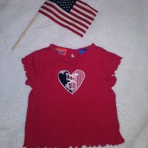 Celebration nation baby infant girls patriotic heart T-shirt size 12m